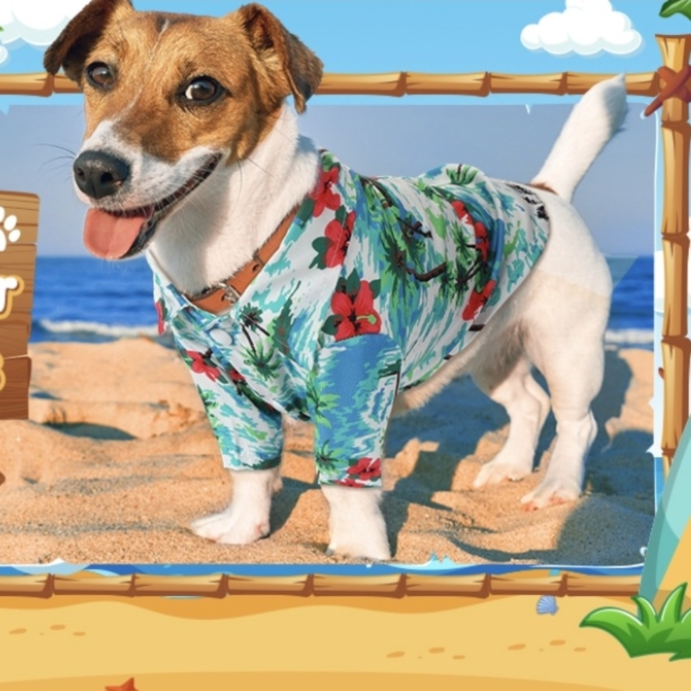 🐶 5 for $15 * Dog Hawaiian Tropical Print Style Shirt